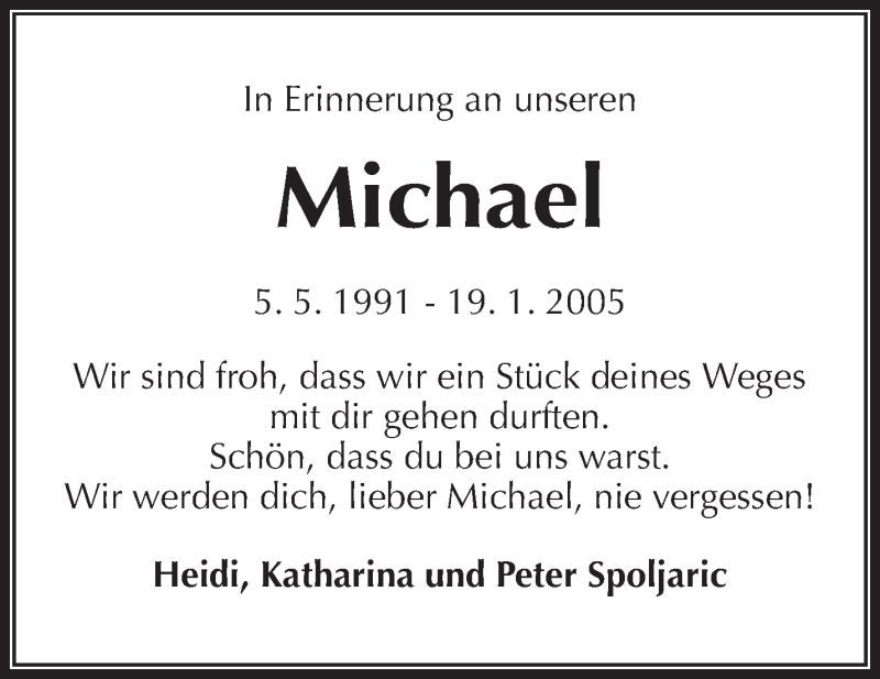  Traueranzeige für Michael  vom 18.01.2014 aus Waiblinger Kreiszeitung