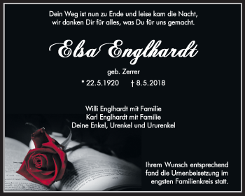 Traueranzeige von Elsa Englhardt von Waiblinger Kreiszeitung