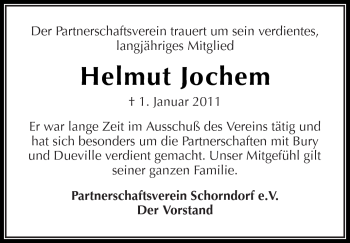 Traueranzeige von Helmut Jochem von Kreiszeitung Waiblingen
