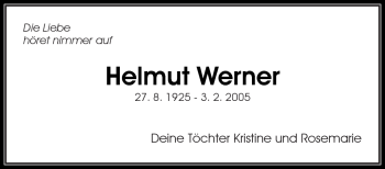 Traueranzeige von Helmut Werner von Kreiszeitung Waiblingen