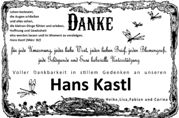 Traueranzeige von Hans Kastl von Waiblinger Kreiszeitung