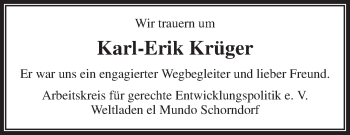 Traueranzeige von Karl-Erik Krüger von Waiblinger Kreiszeitung