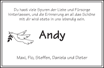 Traueranzeige von Andy Kurz von Waiblinger Kreiszeitung