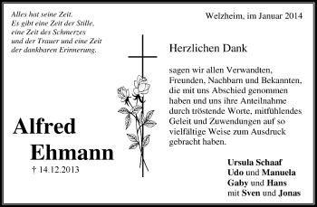 Traueranzeige von Alfred Ehmann von Waiblinger Kreiszeitung