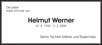 Traueranzeige von Helmut Werner von Waiblinger Kreiszeitung