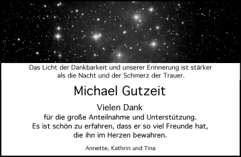 Traueranzeige von Michael Gutzeit von Waiblinger Kreiszeitung