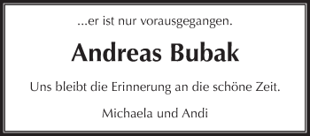 Traueranzeige von Andreas Bubak von Waiblinger Kreiszeitung