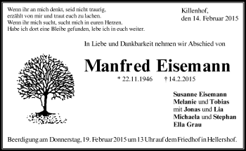 Traueranzeige von Manfred Eisemann von Waiblinger Kreiszeitung