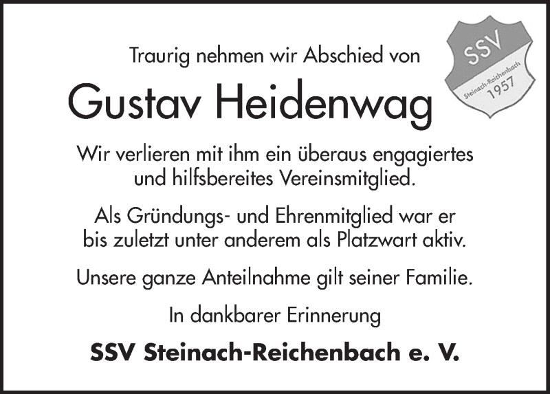  Traueranzeige für Gustav Heidenwag vom 14.02.2015 aus Waiblinger Kreiszeitung