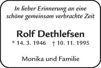 Traueranzeige von Rolf Dethlefsen von Waiblinger Kreiszeitung