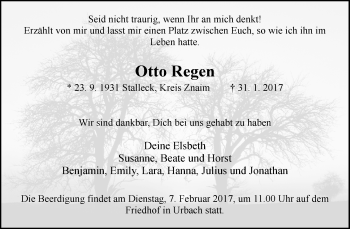 Traueranzeige von Otto Regen von Waiblinger Kreiszeitung