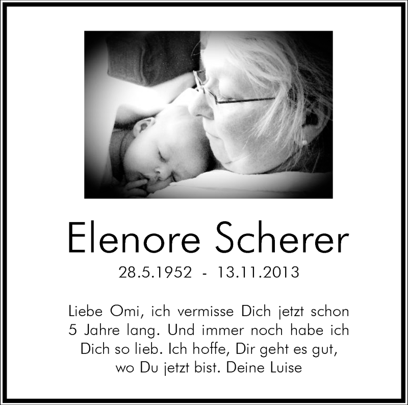  Traueranzeige für Elenore Scherer vom 13.11.2018 aus Waiblinger Kreiszeitung
