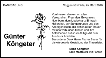 Traueranzeige von Günter Köngeter von Waiblinger Kreiszeitung