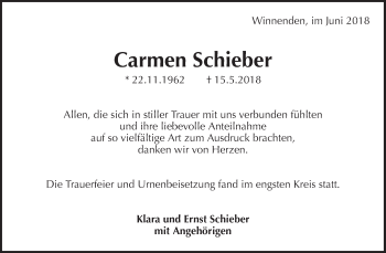 Traueranzeige von Carmen Schieber von Waiblinger Kreiszeitung