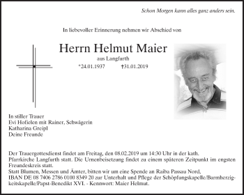 Traueranzeige von Helmut Maier von Waiblinger Kreiszeitung