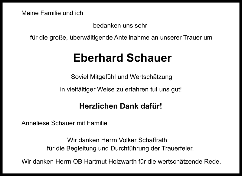  Traueranzeige für Eberhard Schauer vom 02.03.2019 aus Waiblinger Kreiszeitung