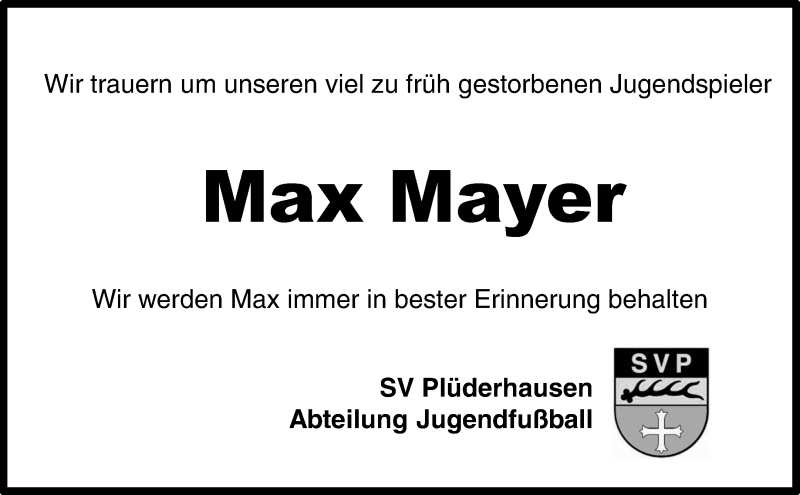  Traueranzeige für Max Mayer vom 29.04.2019 aus Waiblinger Kreiszeitung