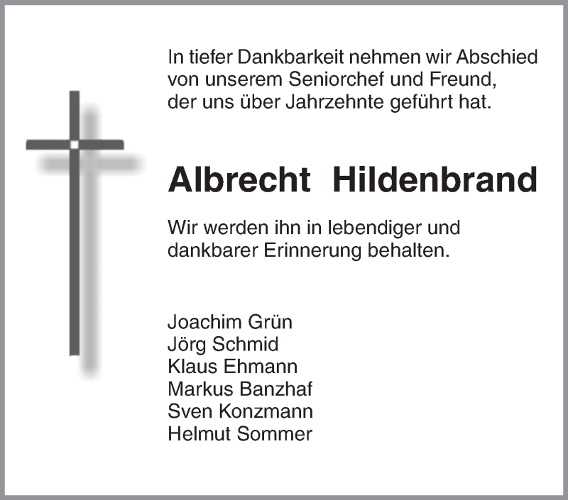  Traueranzeige für Albrecht Hildenbrand vom 21.05.2019 aus Waiblinger Kreiszeitung