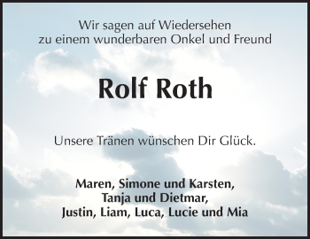 Traueranzeige von Rolf Roth von Waiblinger Kreiszeitung