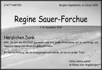 Traueranzeige von Regine Sauer-Forchue von Waiblinger Kreiszeitung