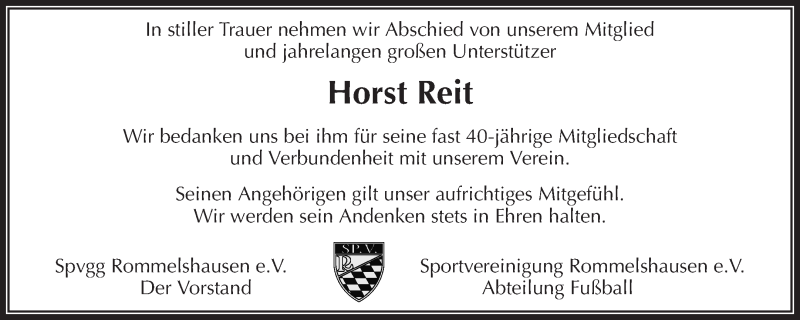  Traueranzeige für Horst Reit vom 21.10.2020 aus Waiblinger Kreiszeitung