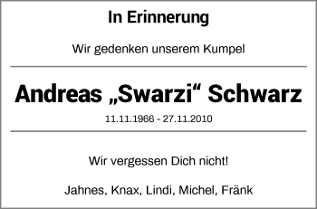 Traueranzeige von Andreas Schwarz von Waiblinger Kreiszeitung