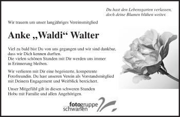 Traueranzeige von Anke Walter von Waiblinger Kreiszeitung
