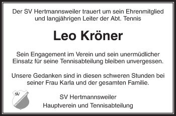 Traueranzeige von Leo Kröner von Waiblinger Kreiszeitung