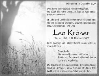 Traueranzeige von Leo Kröner von Waiblinger Kreiszeitung