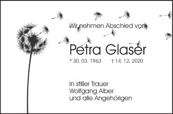 Traueranzeige von Petra Glaser von Waiblinger Kreiszeitung