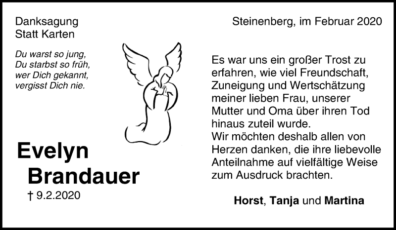  Traueranzeige für Evelyn Brandauer vom 29.02.2020 aus Waiblinger Kreiszeitung