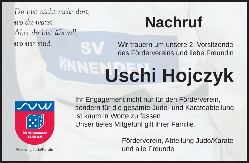  Traueranzeige für Ursula Hojczyk vom 08.04.2020 aus Waiblinger Kreiszeitung