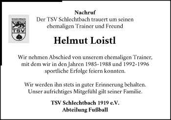 Traueranzeige von Helmut Loistl von Waiblinger Kreiszeitung