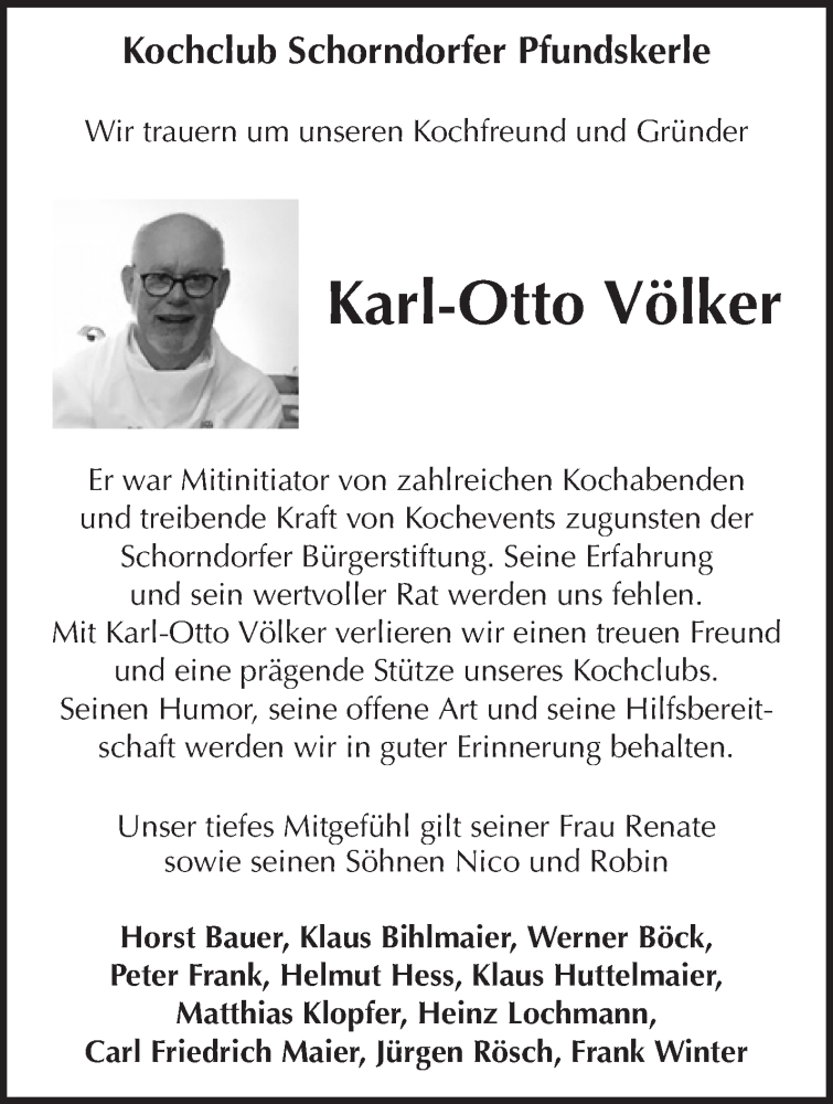  Traueranzeige für Karl-Otto Völker vom 12.05.2020 aus Waiblinger Kreiszeitung