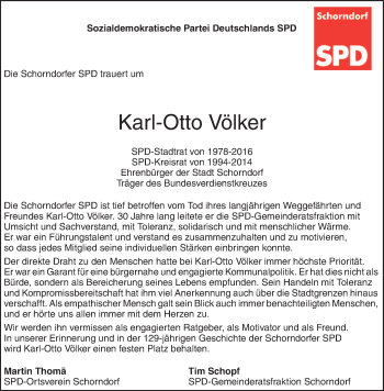 Traueranzeige von Karl-Otto Völker von Waiblinger Kreiszeitung