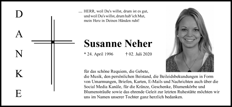  Traueranzeige für Susanne Neher vom 15.07.2020 aus Waiblinger Kreiszeitung