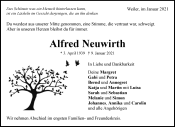 Traueranzeige von Alfred Neuwirth von Waiblinger Kreiszeitung