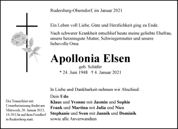 Traueranzeige von Apollonia Elsen von Waiblinger Kreiszeitung