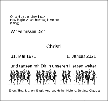 Traueranzeige von Christl Geiss von Waiblinger Kreiszeitung