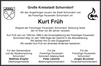 Traueranzeige von Kurt Früh von Waiblinger Kreiszeitung