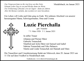 Traueranzeige von Luzie Pierchalla von Waiblinger Kreiszeitung