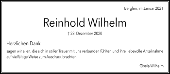 Traueranzeige von Reinhold Wilhelm von Waiblinger Kreiszeitung
