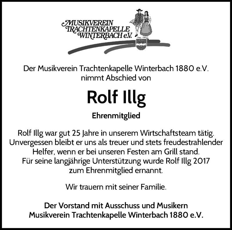  Traueranzeige für Rolf Illg vom 05.01.2021 aus Waiblinger Kreiszeitung