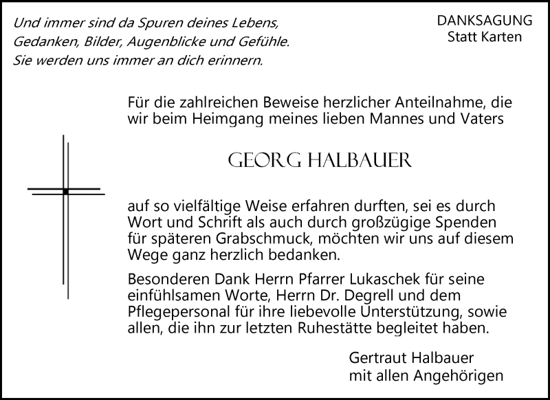  Traueranzeige für Georg Halbauer vom 18.10.2021 aus Waiblinger Kreiszeitung