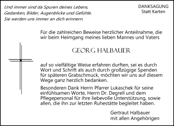 Traueranzeige von Georg Halbauer von Waiblinger Kreiszeitung