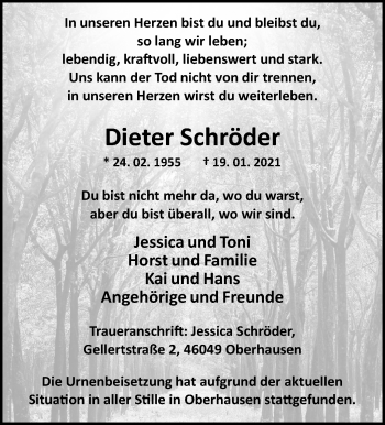 Traueranzeige von Dieter Schröder von Waiblinger Kreiszeitung