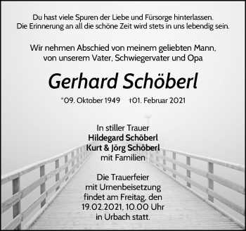Traueranzeige von Gerhard Schöberl von Waiblinger Kreiszeitung