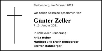Traueranzeige von Günter Zeller von Waiblinger Kreiszeitung