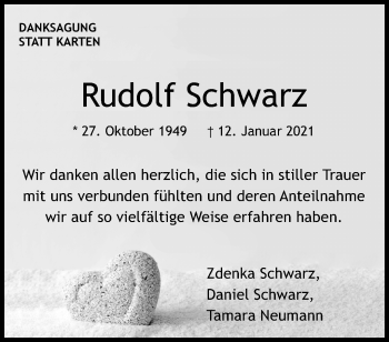 Traueranzeige von Rudolf Schwarz von Waiblinger Kreiszeitung