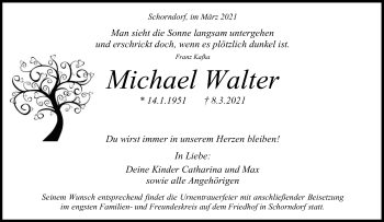 Traueranzeige von Michael Walter von Waiblinger Kreiszeitung